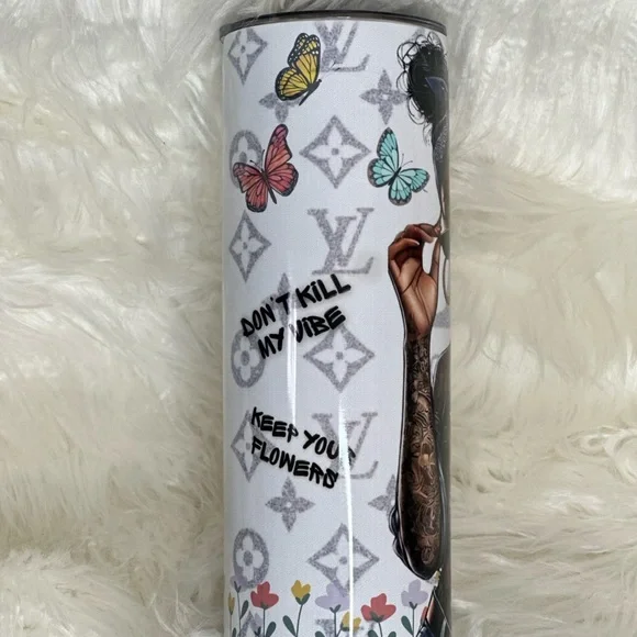 Stylish 20 oz Tumbler with Tattooed Woman Design - Picture 4 of 6